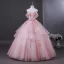 Flower Fairy Blushing Pink Beading Appliques Cascading Ruffles Prom Dresses 2025 Ball Gown Strapless Sleeveless Backless Floor-Length / Long Formal Dresses