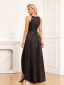 Modest / Simple Black Asymmetrical Evening Dresses 2024 Zipper Up A-Line / Princess Halter Sleeveless Evening Party Formal Dresses