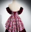 Elegant Burgundy Beading Pearl Sequins Flower Prom Dresses 2024 Velvet Ball Gown Off-The-Shoulder Short Sleeve Backless Sweep Train Prom Formal Dresses