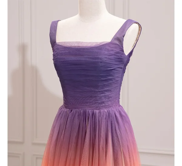 Simple Multi-Couleurs Fendue devant Robe De Bal 2024 Princesse Encolure Carrée Sans Manches Dos Nu Longue Promo Robe De Ceremonie