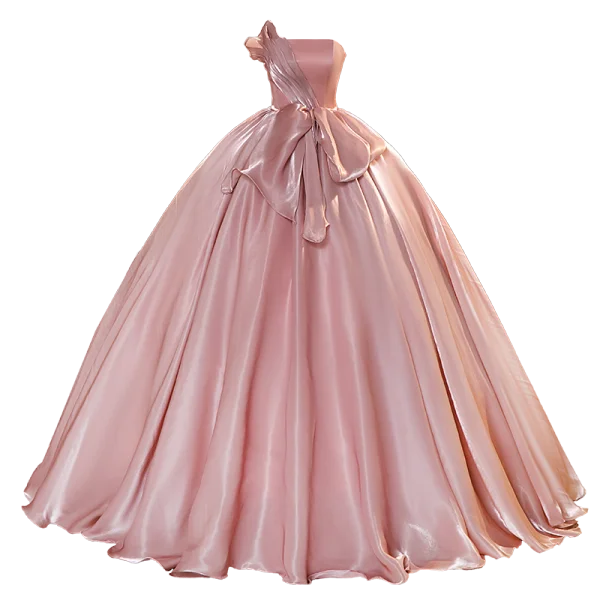 Simple Rose Sombre Organza Robe De Bal 2023 Robe Boule Bustier Sans Manches Dos Nu Longue Promo Robe De Ceremonie