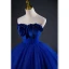 Vintage / Retro Royal Blue Beading Prom Dresses 2023 Ball Gown Strapless Sleeveless Backless Floor-Length / Long Prom Formal Dresses