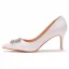 Mode Blanche Faux Diamant Soirée Escarpins 2023 7 cm Talons Aiguilles À Bout Pointu Escarpins Talons Hauts