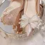 Charmant Doré Perle Bride Cheville Faux Diamant Noeud Chaussure De Mariée 2023 7 cm Talons Aiguilles À Bout Pointu Mariage Escarpins Talons Hauts