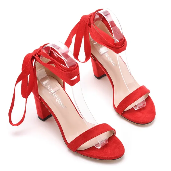Roman Black Summer Street Wear Womens Sandals 2023 Ankle Strap 7 cm Stiletto Heels Open / Peep Toe Sandals High Heels