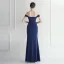 Chic / Beautiful White Split Front Evening Dresses 2024 Trumpet / Mermaid Off-The-Shoulder Sleeveless Backless Floor-Length / Long Evening Party Formal Dresses