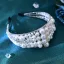 Elegant Sølv Perle Rhinestone Legering Bryllup Har Tilbehor 2024