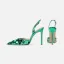 Sexy Purple Evening Party Sequins Womens Sandals 2024 10 cm Stiletto Heels Pointed Toe Sandals High Heels