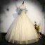 Fashion Gold Sequins Prom Dresses 2023 Ball Gown Off-The-Shoulder Short Sleeve Backless Floor-Length / Long Prom Formal Dresses