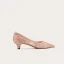 Elegante Rosa Spitze Blumen Durchsichtige Brautschuhe 2022 Leder 3 cm Stilettos Spitzschuh Hochzeit Pumps Hochhackige