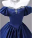 Vintage / Originale Bleu Roi Faux Diamant Robe De Bal 2026 Robe Boule Bustier Sans Manches Dos Nu Longue Robe De Ceremonie