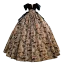 Vintage / Retro Black Printing Sequins Prom Dresses 2023 Ball Gown Strapless Short Sleeve Backless Bow Floor-Length / Long Prom Formal Dresses