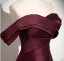 Vintage Burgunderrot Satin Ballkleider 2024 A Linie Off Shoulder Ärmellos Rückenfreies Lange Ball Festliche Kleider