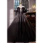 Elegant Black Pearl Satin Prom Dresses 2023 Ball Gown Off-The-Shoulder Puffy Short Sleeve Backless Court Train Prom Formal Dresses