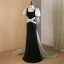 Chic / Belle Noire Robe De Bal 2024 Trompette / Sirène Encolure Carrée Gonflée Manches Courtes Dos Nu Noeud Longue Promo Robe De Ceremonie