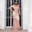 Sparkly Black Sequins Plus Size Evening Dresses 2022 Scoop Neck Long Sleeve Evening Party Sweep Train Formal Dresses