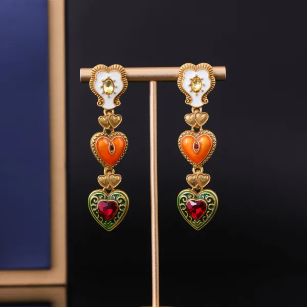 Vintage / Retro Medieval Multi-Colors Alloy Heart-shaped Prom Necklaces Bracelets Earrings Accessories 2025