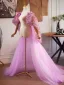 Flower Fairy Lavender Handmade  Appliques Prom shawl 2025 Tulle