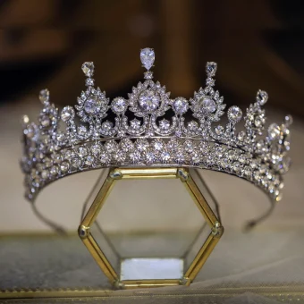 Barokk Sølv Rhinestone Legering Tiara 2022 Bryllup Har Tilbehor