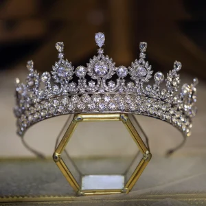 Baroque Argenté Faux Diamant Alliage Tiare 2022 Mariage Accessoire Cheveux Mariage