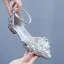 Charming Gold Rhinestone Flat Wedding Shoes 2024 Ankle Strap Pointed Toe Wedding Sandals