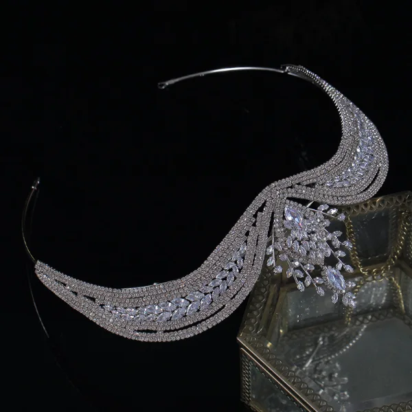 Sparkly Silver Rhinestone Wedding Tiara 2022 Bridal Jewelry Alloy