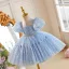 Lovely Blushing Pink Sequins Birthday Short Flower Girl Dresses 2026 Ball Gown Scoop Neck Puffy Short Sleeve