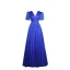 Vintage / Originale Bleu Roi Paillettes Robe De Bal 2023 Princesse V-Cou Manches Courtes Dos Nu Longue Promo Robe De Ceremonie