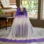 Vintage Violett Perle Pailletten Geburtstag Mit Umhang Blumenmädchenkleider 2025 Ballkleid Rundhalsausschnitt Kurze Ärmel Rückenfreies Lange