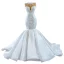 High-end White Trumpet / Mermaid Wedding Dresses 2022 High Neck Sleeveless Beading Rhinestone Tassel Pearl Lace Flower Chapel Train Wedding