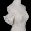 High End Weiß Perlenstickerei Spitze Blumen Korsett Brautkleider / Hochzeitskleider 2026 Meerjungfrau Off Shoulder Kurze Ärmel Rückenfreies Sweep / Pinsel Zug