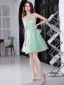 Chic / Beautiful Mint Green Homecoming Appliques Graduation Dresses 2022 A-Line / Princess Spaghetti Straps Sleeveless Backless Bow Floor-Length / Long Formal Dresses