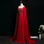 Chic / Belle Bordeaux Perlage Paillettes Robe De Bal 2025 Princesse Encolure Dégagée Manches Longues Longue Robe De Ceremonie