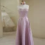 Chic / Beautiful Lavender Prom Dresses 2022 A-Line / Princess Strapless Puffy Short Sleeve Backless Floor-Length / Long Prom Formal Dresses
