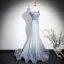 Scintillantes Multi-Couleurs Argenté Glitter Robe De Bal 2024 Trompette / Sirène Bustier Sans Manches Dos Nu Train De Balayage Promo Robe De Ceremonie