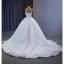 Luxe Blanche Fait main Perlage Perle Paillettes Robe De Mariée 2023 Robe Boule Bustier Sans Manches Dos Nu Chapel Train Mariage