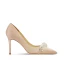 Charmant Schwarz Perle Abend Pumps 2024 Leder 8 cm Stilettos Spitzschuh Pumps Hochhackige
