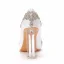 Charmant Blanche Faux Diamant Chaussure De Mariée 2022 9 cm Cristal Talons Épais À Bout Pointu Mariage Escarpins Talons Hauts