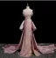 Sexy Rougissant Rose Perlage Faux Diamant Paillettes Gland Robe De Soirée 2025 Trompette / Sirène Bustier Sans Manches Dos Nu Noeud Tribunal Train Soirée
