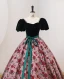 Chic / Belle Vert Foncé Impression Robe De Bal 2022 Robe Boule Encolure Carrée Manches Courtes Dos Nu Noeud Ceinture Longue Promo Robe De Ceremonie
