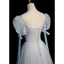 Chic / Belle Bleu Ciel Perlage Faux Diamant Paillettes Robe De Bal 2023 Princesse Encolure Carrée Manches Courtes Dos Nu Longue Robe De Ceremonie