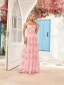 Chic / Beautiful Blushing Pink Printing Prom Dresses 2025 A-Line / Princess Spaghetti Straps Sleeveless Backless Floor-Length / Long Prom Formal Dresses