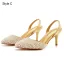 Charming White Pearl Wedding Shoes 2023 7 cm Stiletto Heels Pointed Toe Wedding Sandals High Heels