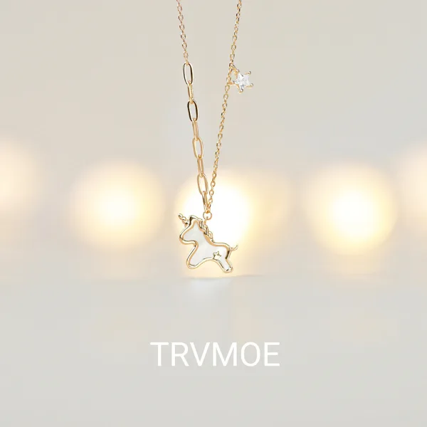 Lovely Champagne Sterling Silver Dating Prom Unicorn Necklaces Accessories 2023