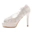 Fashion White Lace Flower Wedding Shoes 2023 Wedding 11 cm Stiletto Heels Open / Peep Toe Sandals High Heels
