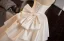 Vintage / Originale Blanche Volants en Cascade Satin Robe De Mariée 2025 Robe Boule Bustier Sans Manches Dos Nu Noeud Train De Balayage