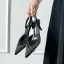 Charming Black Evening Party Rhinestone Womens Shoes 2026 9 cm Stiletto Heels Pointed Toe High Heels