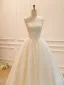 Schlicht High End Weiß Satin Brautkleider / Hochzeitskleider 2026 A Linie Bandeau Ärmellos Rückenfreies Lange