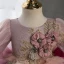 Chic / Beautiful Multi-Colors Lace Flower Appliques Cascading Ruffles Short Flower Girl Dresses 2024 Ball Gown Birthday Scoop Neck Short Sleeve