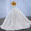 High End Weiß Perlenstickerei Pailletten Brautkleider / Hochzeitskleider 2022 Ballkleid Off Shoulder Ärmellos Rückenfreies Lange Hochzeit
